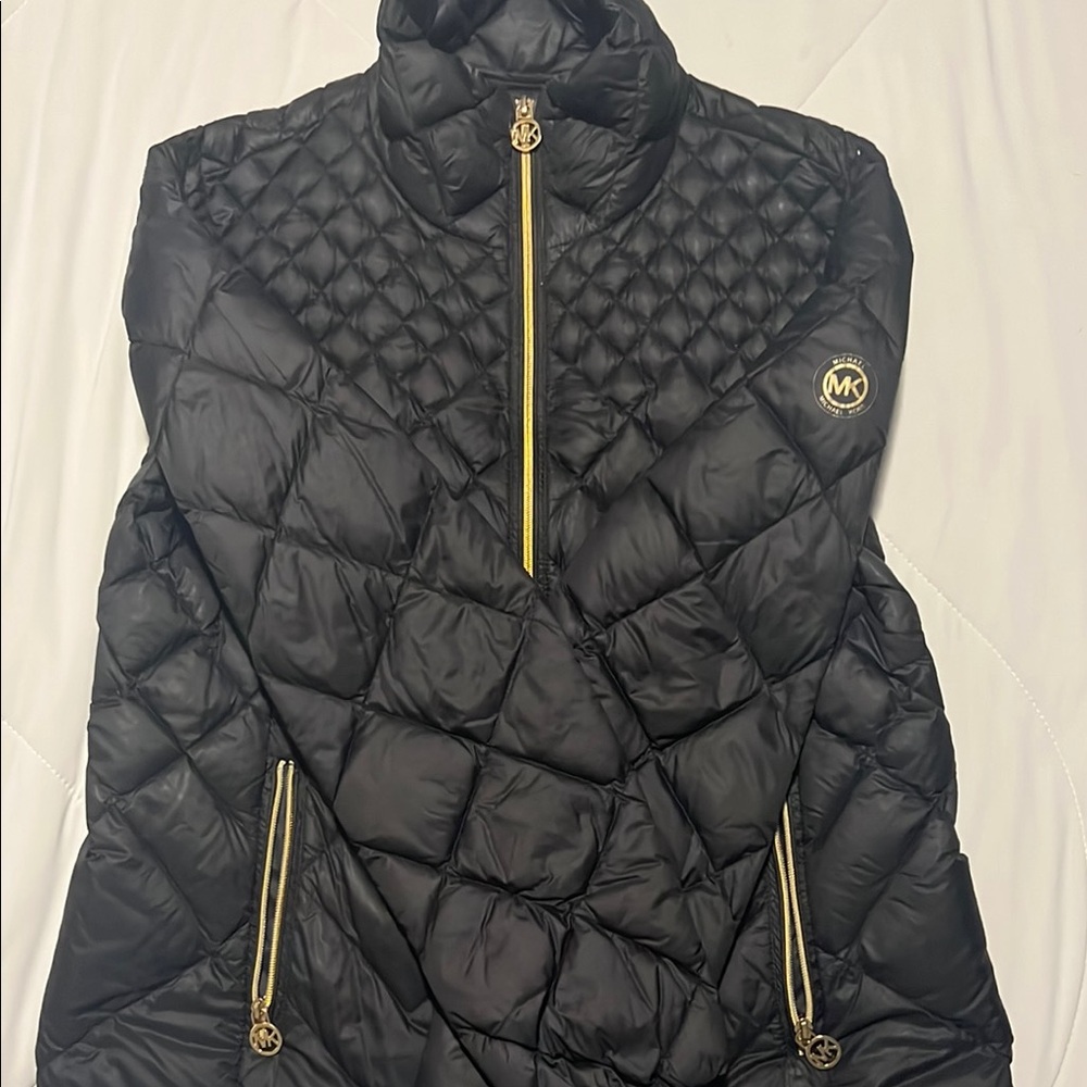 Michael Kors Black Puffer Jacket with Quilted Design